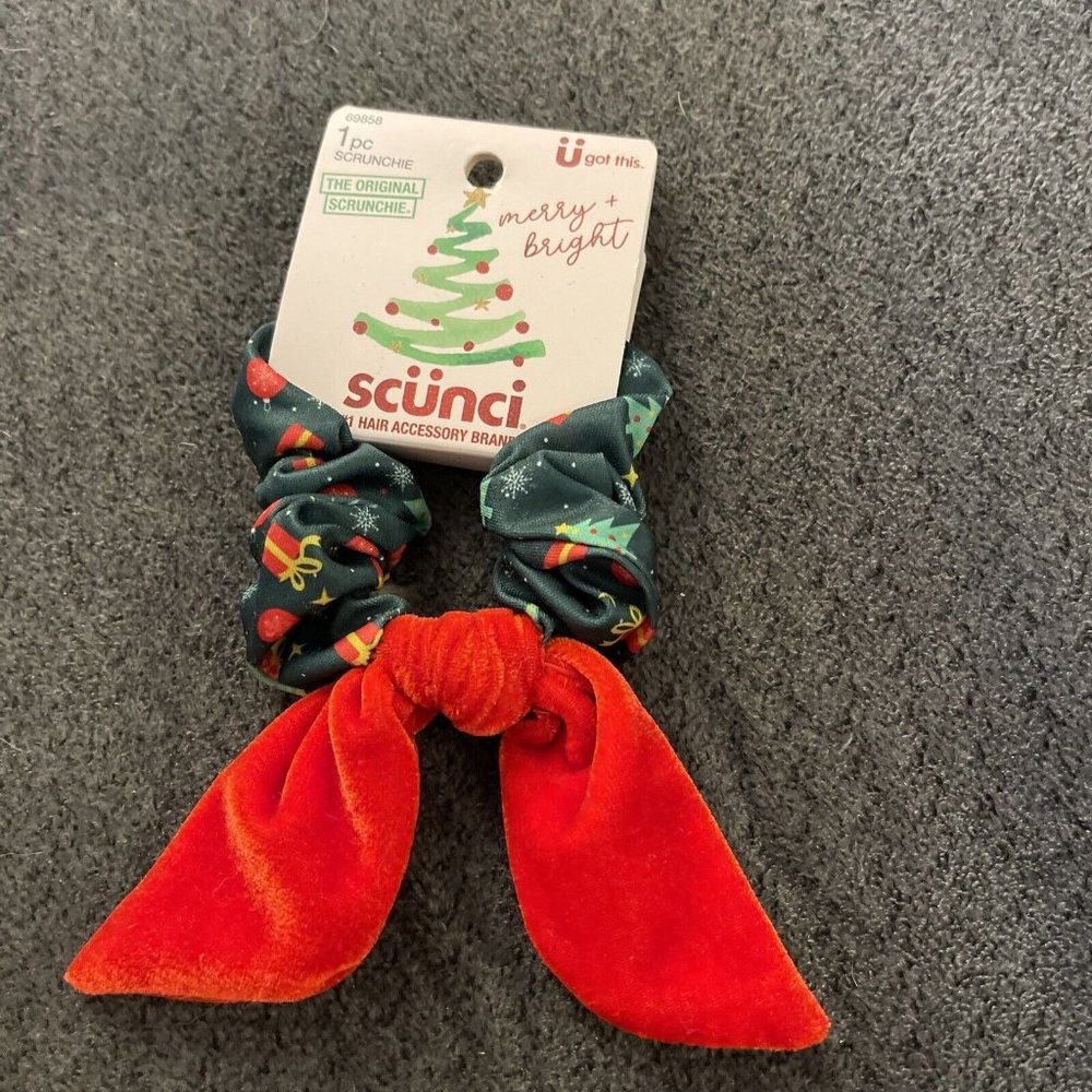 New Christmas Hair Scunci Hair Tie Scrunchie Cute Design OC16
